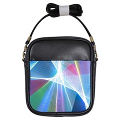 Light Means Net Pink Rainbow Waves Wave Chevron Green Blue Sky Girls Sling Bags by Mariart