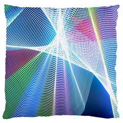 Light Means Net Pink Rainbow Waves Wave Chevron Green Blue Sky Large Cushion Case (two Sides) by Mariart