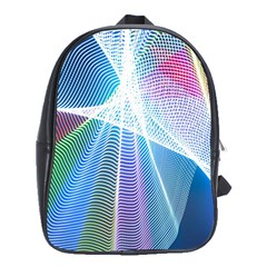 Light Means Net Pink Rainbow Waves Wave Chevron Green Blue Sky School Bags (xl)  by Mariart