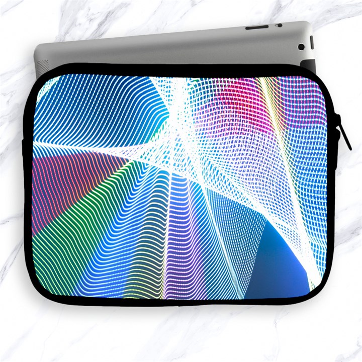 Light Means Net Pink Rainbow Waves Wave Chevron Green Blue Sky Apple iPad 2/3/4 Zipper Cases