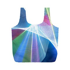 Light Means Net Pink Rainbow Waves Wave Chevron Green Blue Sky Full Print Recycle Bags (m) 