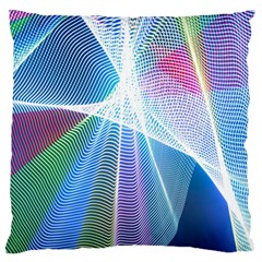 Light Means Net Pink Rainbow Waves Wave Chevron Green Blue Sky Standard Flano Cushion Case (two Sides) by Mariart