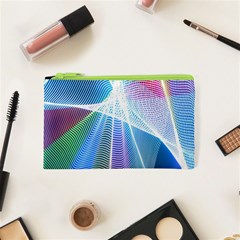 Light Means Net Pink Rainbow Waves Wave Chevron Green Blue Sky Cosmetic Bag (xs) by Mariart