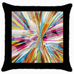 Illustration Material Collection Line Rainbow Polkadot Polka Throw Pillow Case (black) by Mariart