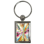 Illustration Material Collection Line Rainbow Polkadot Polka Key Chains (Rectangle)  Front