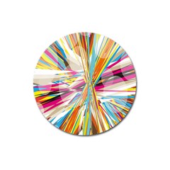 Illustration Material Collection Line Rainbow Polkadot Polka Magnet 3  (round) by Mariart