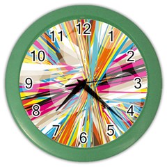 Illustration Material Collection Line Rainbow Polkadot Polka Color Wall Clocks by Mariart