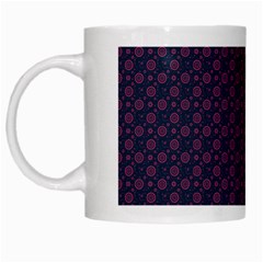 Purple Floral Seamless Pattern Flower Circle Star White Mugs by Mariart