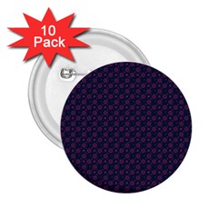 Purple Floral Seamless Pattern Flower Circle Star 2 25  Buttons (10 Pack) 