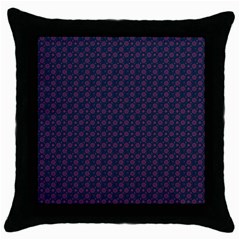 Purple Floral Seamless Pattern Flower Circle Star Throw Pillow Case (black)