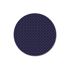 Purple Floral Seamless Pattern Flower Circle Star Magnet 3  (round)