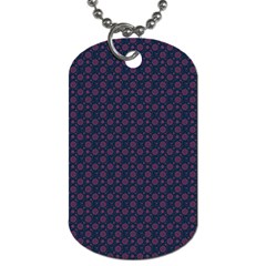 Purple Floral Seamless Pattern Flower Circle Star Dog Tag (one Side)