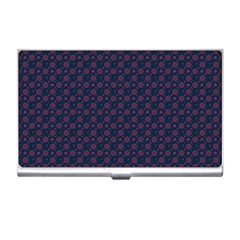 Purple Floral Seamless Pattern Flower Circle Star Business Card Holders by Mariart