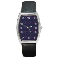 Purple Floral Seamless Pattern Flower Circle Star Barrel Style Metal Watch by Mariart