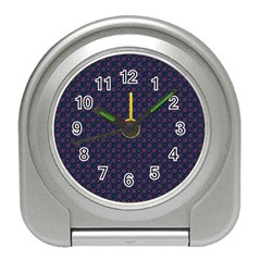 Purple Floral Seamless Pattern Flower Circle Star Travel Alarm Clocks by Mariart