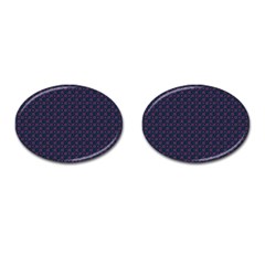 Purple Floral Seamless Pattern Flower Circle Star Cufflinks (oval)