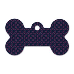 Purple Floral Seamless Pattern Flower Circle Star Dog Tag Bone (one Side) by Mariart