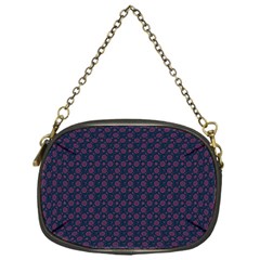 Purple Floral Seamless Pattern Flower Circle Star Chain Purses (one Side) 