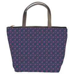 Purple Floral Seamless Pattern Flower Circle Star Bucket Bags