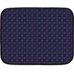 Purple Floral Seamless Pattern Flower Circle Star Double Sided Fleece Blanket (Mini)  35 x27  Blanket Front