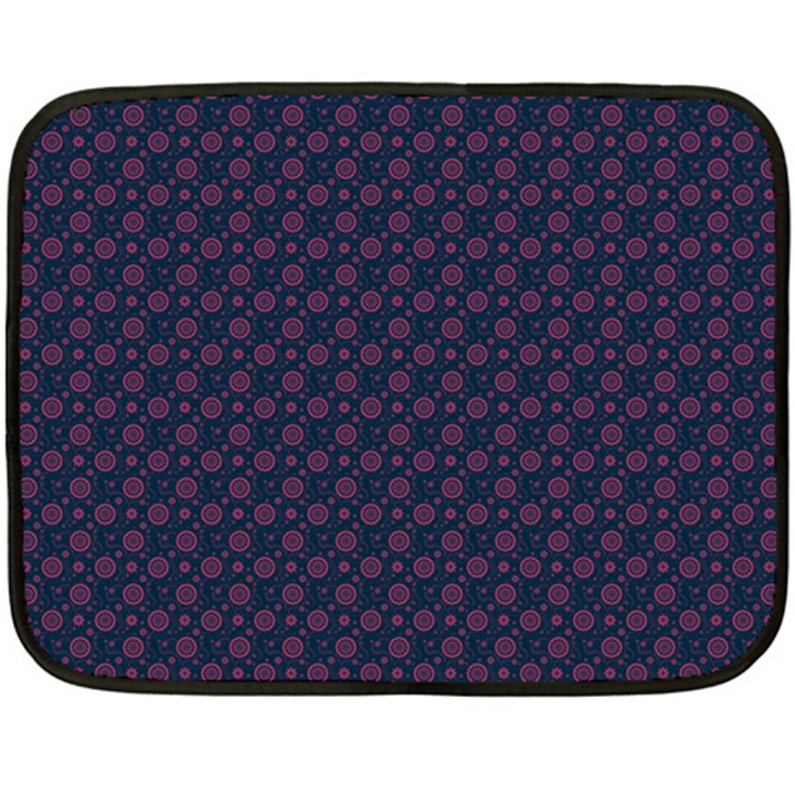 Purple Floral Seamless Pattern Flower Circle Star Double Sided Fleece Blanket (Mini) 