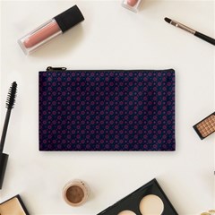 Purple Floral Seamless Pattern Flower Circle Star Cosmetic Bag (small) 