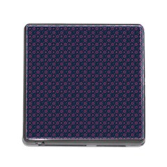 Purple Floral Seamless Pattern Flower Circle Star Memory Card Reader (square) by Mariart