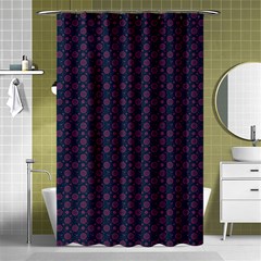 Purple Floral Seamless Pattern Flower Circle Star Shower Curtain 48  X 72  (small)  by Mariart