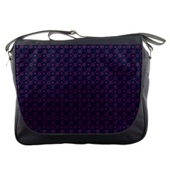 Purple Floral Seamless Pattern Flower Circle Star Messenger Bags