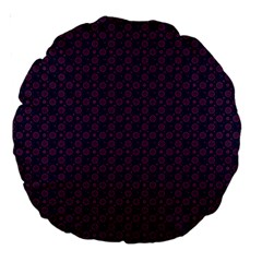 Purple Floral Seamless Pattern Flower Circle Star Large 18  Premium Round Cushions by Mariart