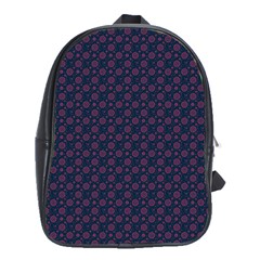 Purple Floral Seamless Pattern Flower Circle Star School Bags (xl) 