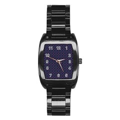 Purple Floral Seamless Pattern Flower Circle Star Stainless Steel Barrel Watch by Mariart