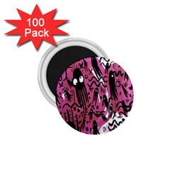 Octopus Colorful Cartoon Octopuses Pattern Black Pink 1 75  Magnets (100 Pack)  by Mariart