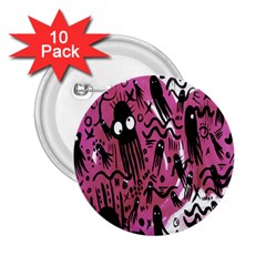 Octopus Colorful Cartoon Octopuses Pattern Black Pink 2 25  Buttons (10 Pack)  by Mariart