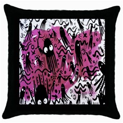 Octopus Colorful Cartoon Octopuses Pattern Black Pink Throw Pillow Case (black)