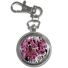 Octopus Colorful Cartoon Octopuses Pattern Black Pink Key Chain Watches