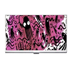 Octopus Colorful Cartoon Octopuses Pattern Black Pink Business Card Holders by Mariart