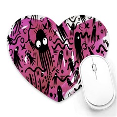 Octopus Colorful Cartoon Octopuses Pattern Black Pink Heart Mousepads by Mariart