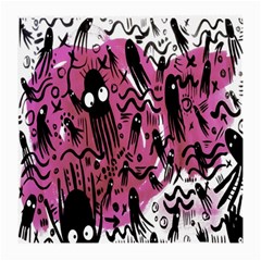 Octopus Colorful Cartoon Octopuses Pattern Black Pink Medium Glasses Cloth (2-side) by Mariart