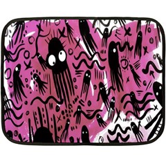 Octopus Colorful Cartoon Octopuses Pattern Black Pink Fleece Blanket (mini) by Mariart