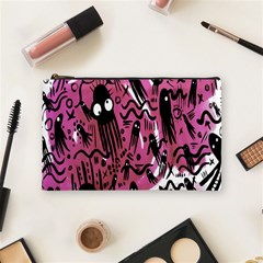 Octopus Colorful Cartoon Octopuses Pattern Black Pink Cosmetic Bag (medium)  by Mariart