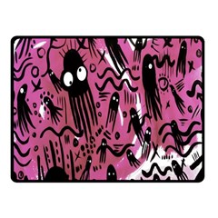 Octopus Colorful Cartoon Octopuses Pattern Black Pink Fleece Blanket (small) by Mariart