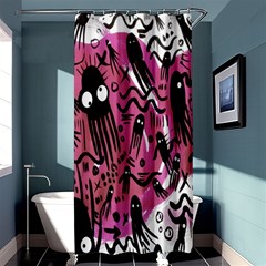 Octopus Colorful Cartoon Octopuses Pattern Black Pink Shower Curtain 36  X 72  (stall)  by Mariart