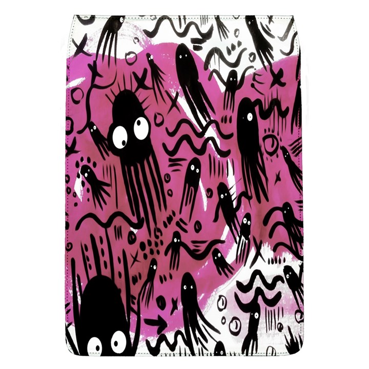 Octopus Colorful Cartoon Octopuses Pattern Black Pink Flap Covers (L) 