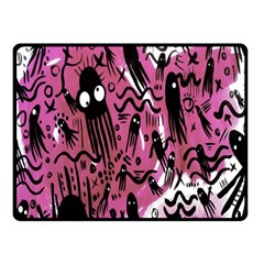 Octopus Colorful Cartoon Octopuses Pattern Black Pink Double Sided Fleece Blanket (small)  by Mariart