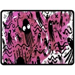 Octopus Colorful Cartoon Octopuses Pattern Black Pink Double Sided Fleece Blanket (Large)  80 x60  Blanket Front