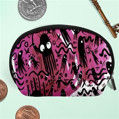 Octopus Colorful Cartoon Octopuses Pattern Black Pink Accessory Pouches (large)  by Mariart