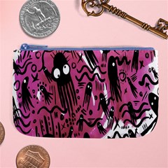 Octopus Colorful Cartoon Octopuses Pattern Black Pink Large Coin Purse