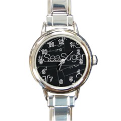 Sea Sugar Line Black Round Italian Charm Watch