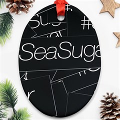 Sea Sugar Line Black Ornament (oval)